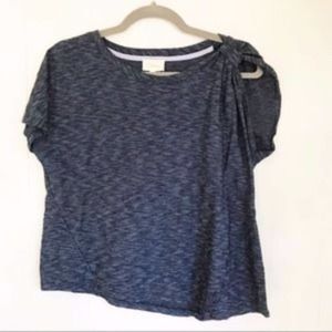 Anthropologie Deletta Margot Navy Gathered Shirt